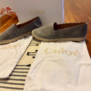 Chloé Gray Suede Espadrilles